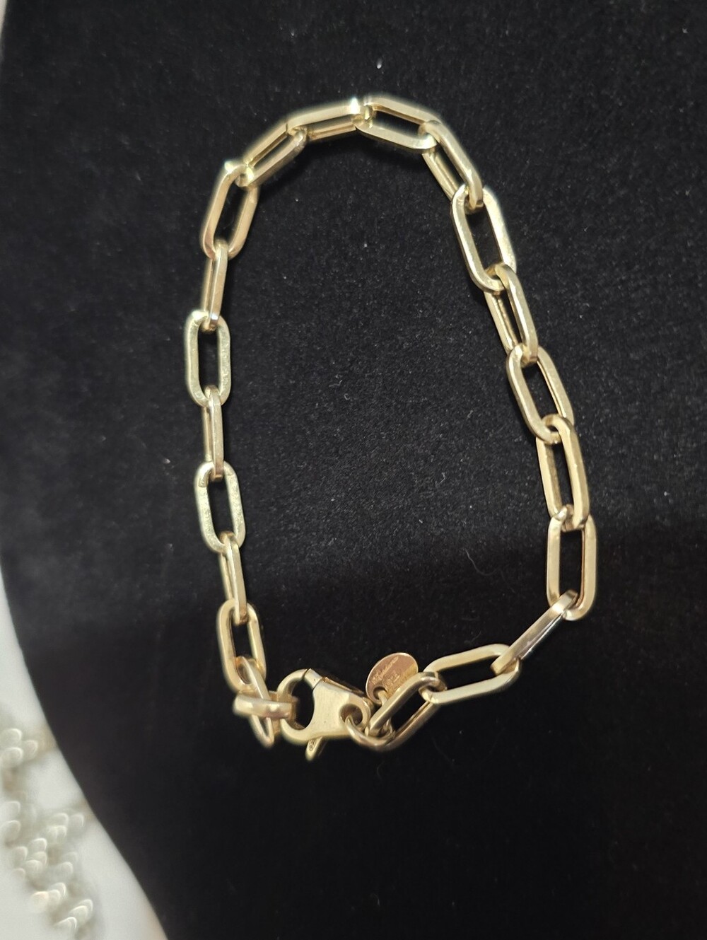 Designer Dyadema 7.5 Inch Sterling Silver Gold Vermil Hollow Paperclip Bracelet